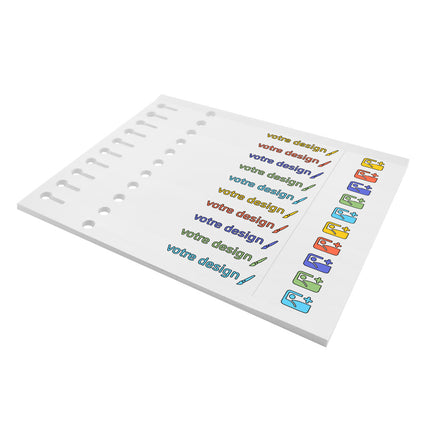 Étiquettes à boucle personnalisées avec perforation - 250 x 19,1 mm - 100 étiquettes