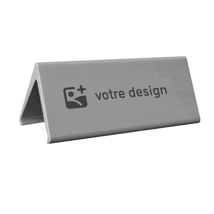 Chevalet de table argenté Élégant personnalisé aluminium - 120 x 55 mm - par pièce