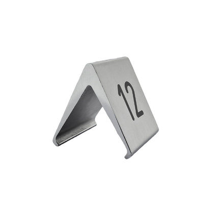 Chevalet de table numéroté aluminium Élégant argenté - 60 x 55 mm - par pièce