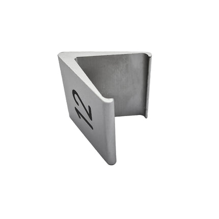 Chevalet de table numéroté aluminium Élégant argenté - 60 x 55 mm - par pièce