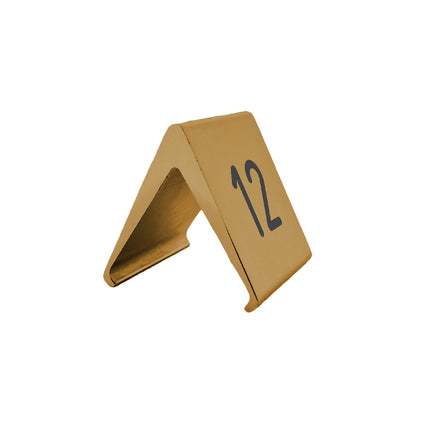 Chevalet de table numéroté aluminium Élégant doré - 60 x 55 mm - par pièce