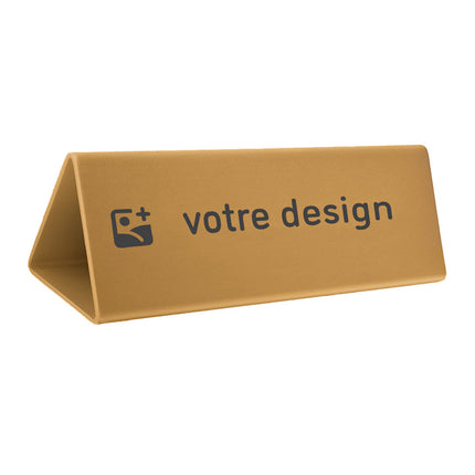 Chevalet de table doré Cody personnalisé aluminium - 200 x 55 mm - par pièce