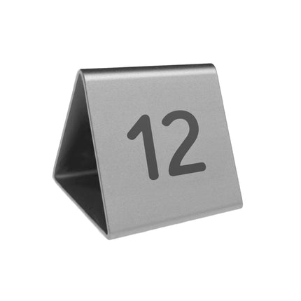 Chevalet de table numéroté aluminium Cody argenté - 50 x 55 mm - par pièce