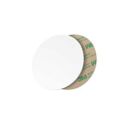 Jeton blanc en aluminium anodisé - avec adhésif - Ø30 mm - par pièce