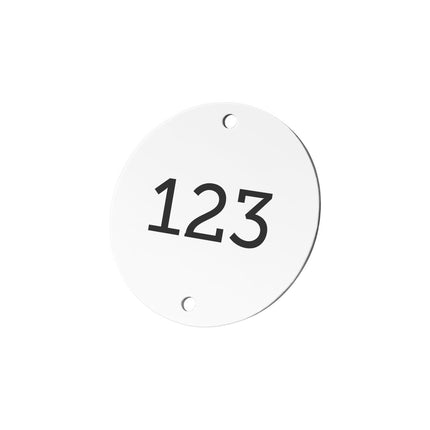 Jeton numéroté blanc en aluminium anodisé - avec trous - Ø50 mm - par pièce