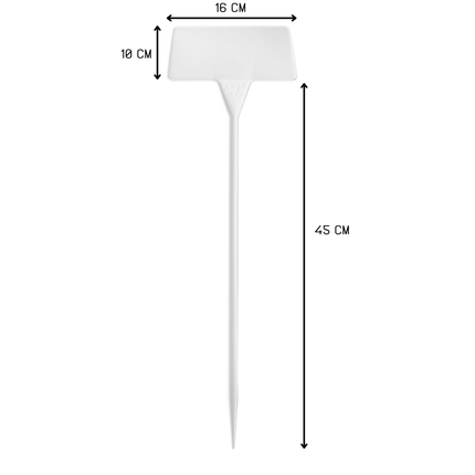 Étiquettes à planter inclinées plastique - 16 x 10 cm - 10 étiquettes