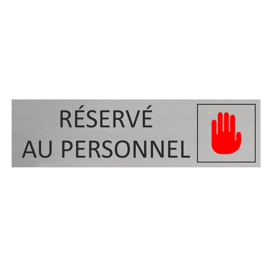 Plaque de porte Personnel -  aluminium - 165 x 45 mm