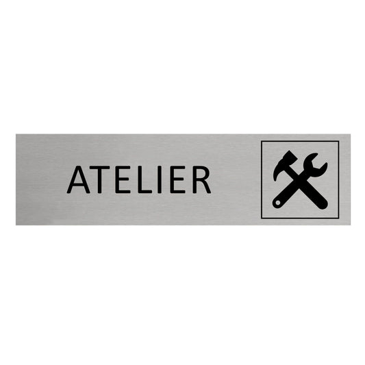 Plaque de porte Atelier -  aluminium - 165 x 45 mm