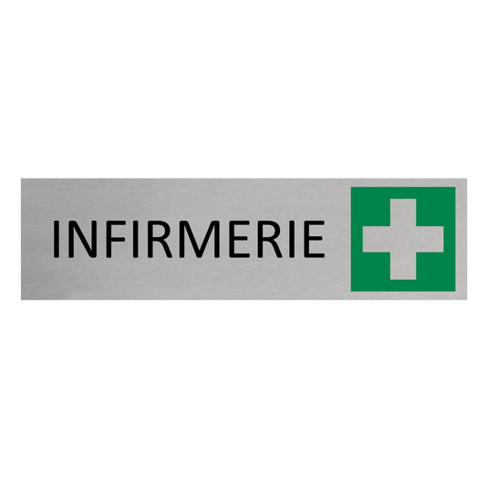 Plaque de porte Infirmerie -  aluminium - 165 x 45 mm