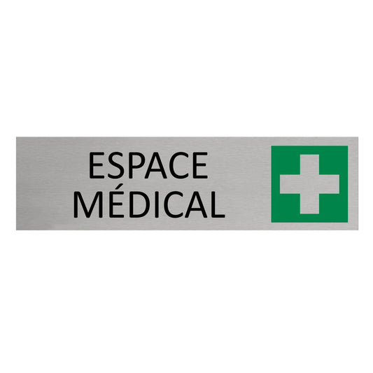 Plaque de porte Espace médical -  aluminium - 165 x 45 mm