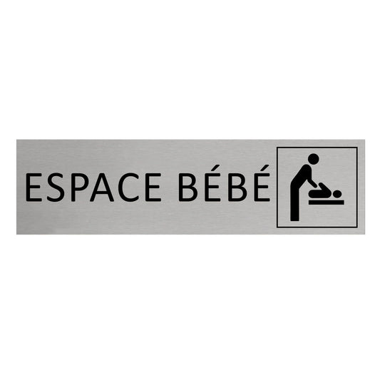 Plaque de porte Espace bébé -  aluminium - 165 x 45 mm