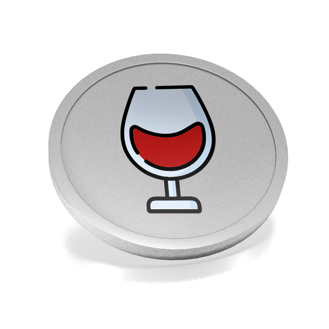 Jeton buvette verre de vin argent CombiCraft