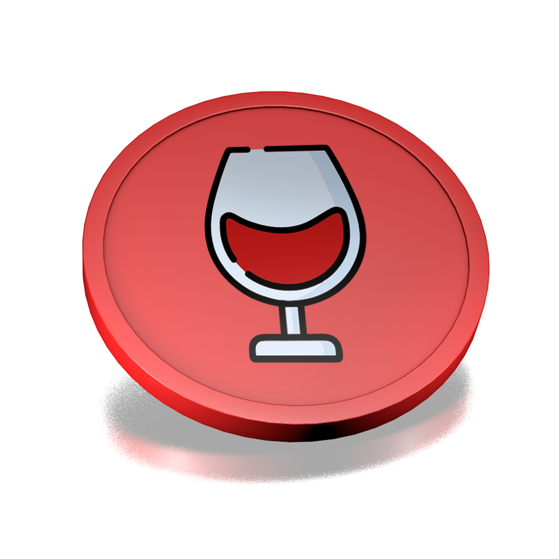 Jeton buvette verre de vin rouge CombiCraft