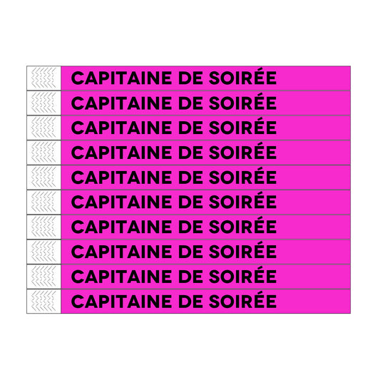 Bracelets Capitaine de soirée Tyrex - 100 bracelets